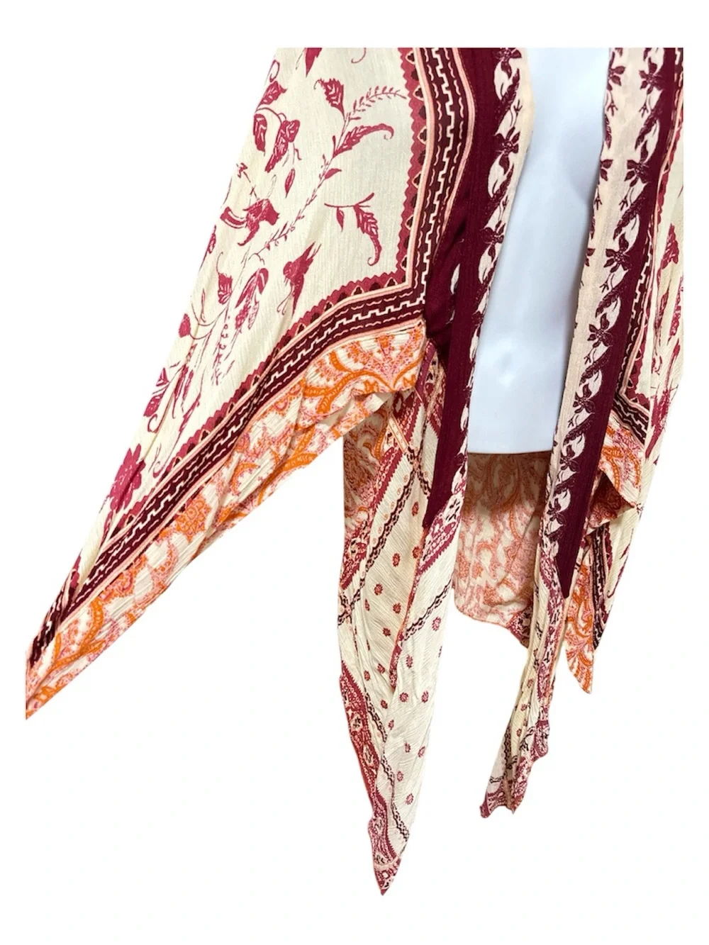 NWT Free People Cream Multi Kiss The Sky Butterfly Kiss Kimono One Size